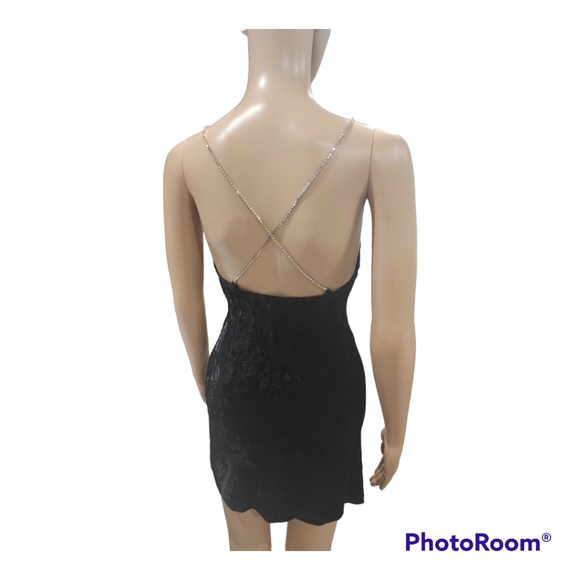 $15! Today Only! Madden Girl Luxe Velvet Rhinestone Strapped Dress - Picture 4 of 5